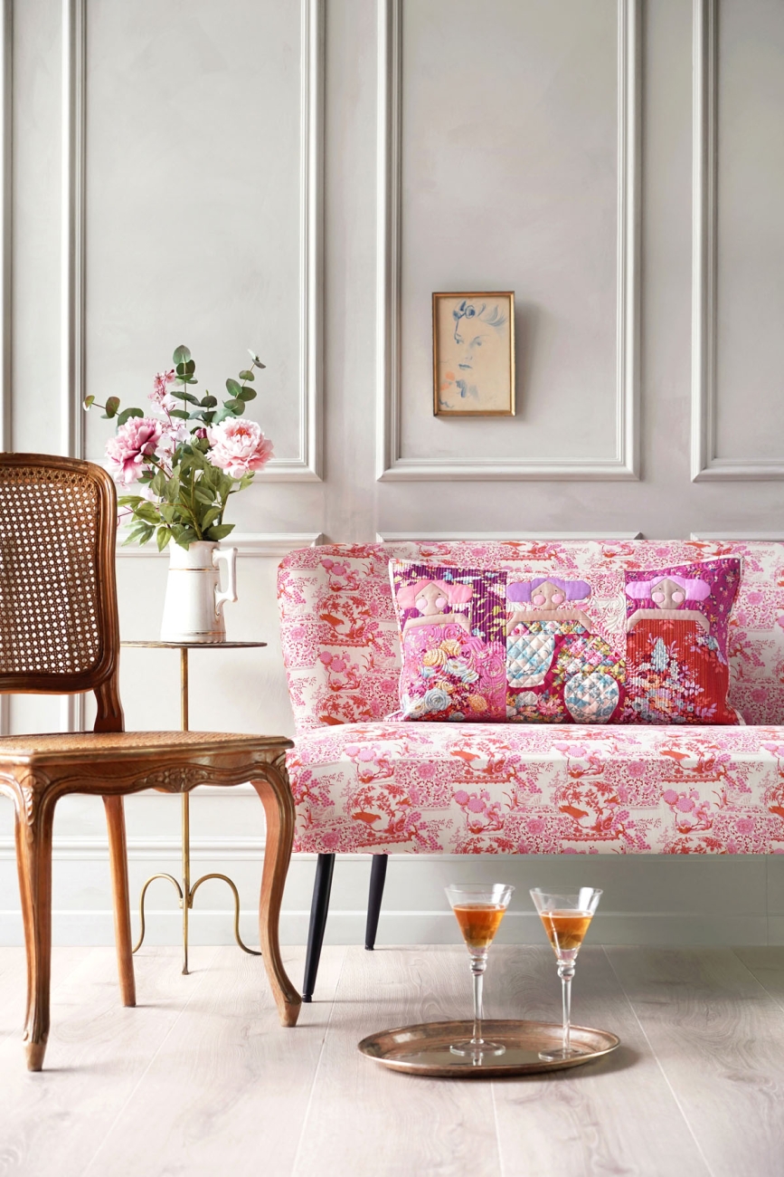 Tilda Patchwork Stoff Baumwolle - Chic Escape Vase Collection Pink
